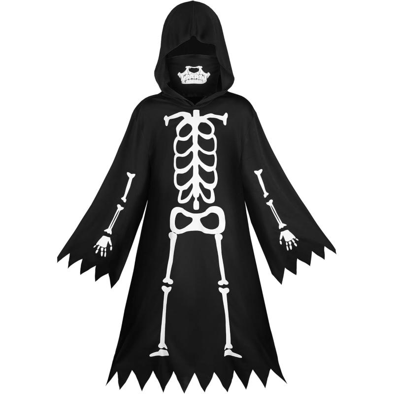 ReliBeauty Skeleton Costume Kids Boys Costume Grim Reaper Girls ...